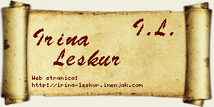 Irina Leskur vizit kartica